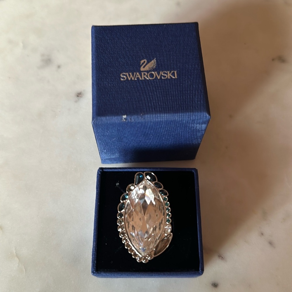Swarovski cocktail silver ring. Swarovski Size 55.